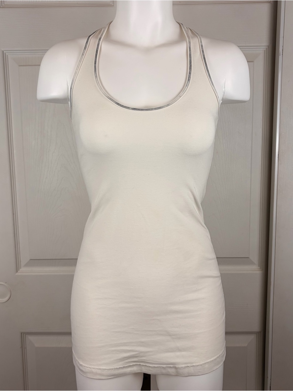 Lululemon Off-White Reversible Extra Long Cool Racerback Tank